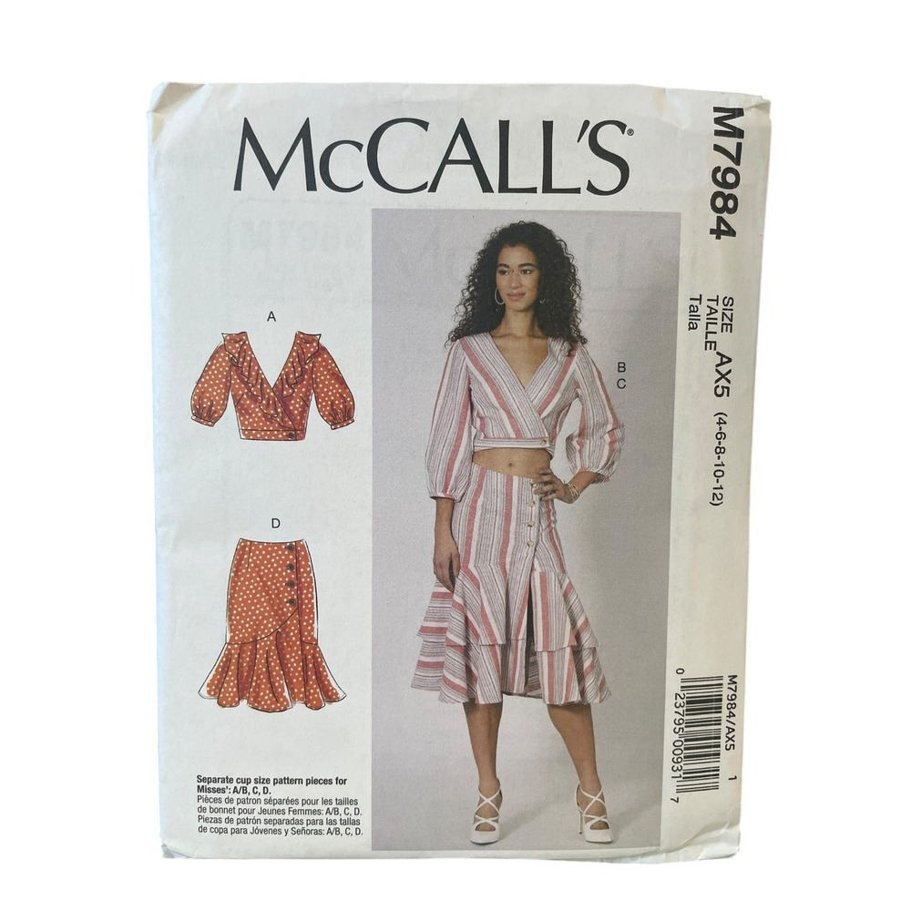 McCALL'S M7984 Misses Wrap Tops & Skirts Sewing Pattern Size 4-12